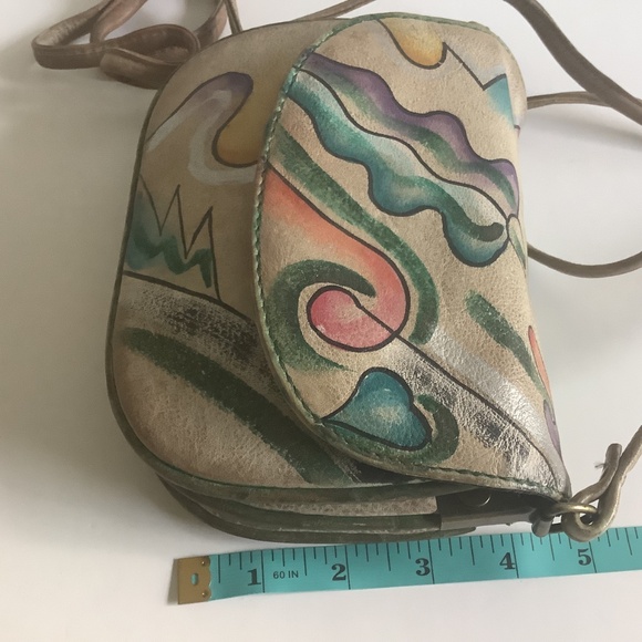 Sam Sam Vintage Genuine Leather Hand Painted Crossbody Bag - Picture 12 of 16